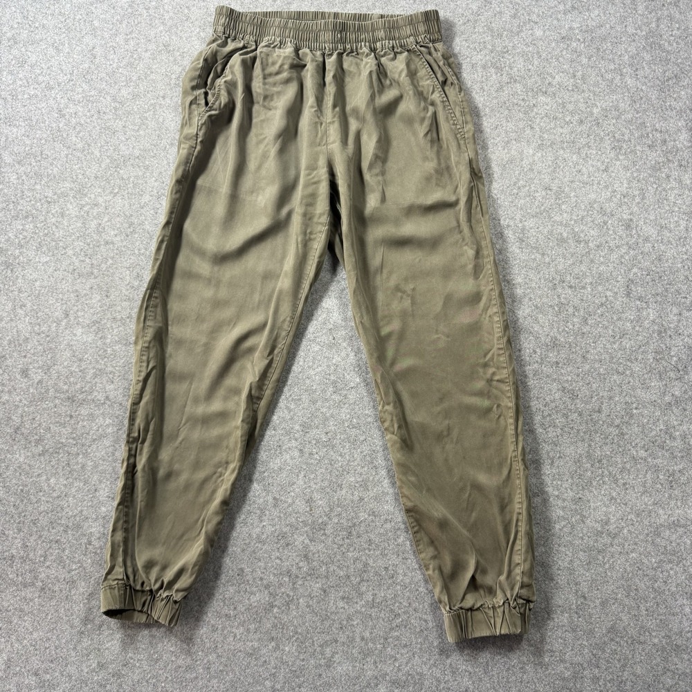 Magaschoni Womens Tencel Jogger Pants Small Olive Green Lightweight Lyocell